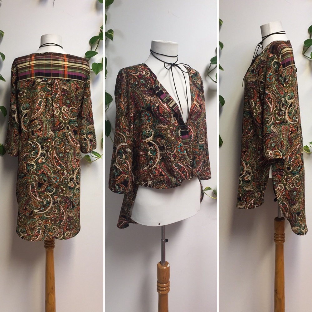 Fig & Flower Paisley High Low Boho Tunic Dress Anthropologie